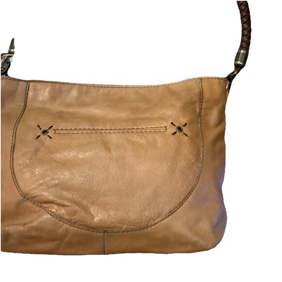 The Sak Indio Leather Demi Shoulder Bag Tan With BOHO And Western Look - Picture 7 of 11